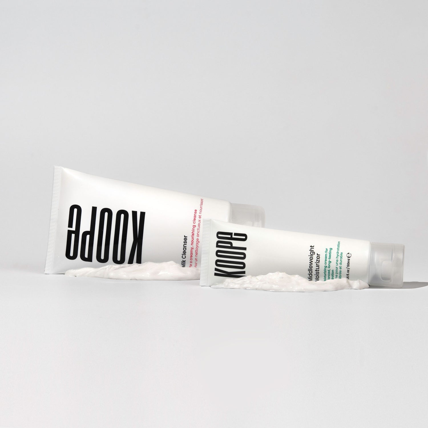 Koope milk, cleanser, and middleweight moisturizer